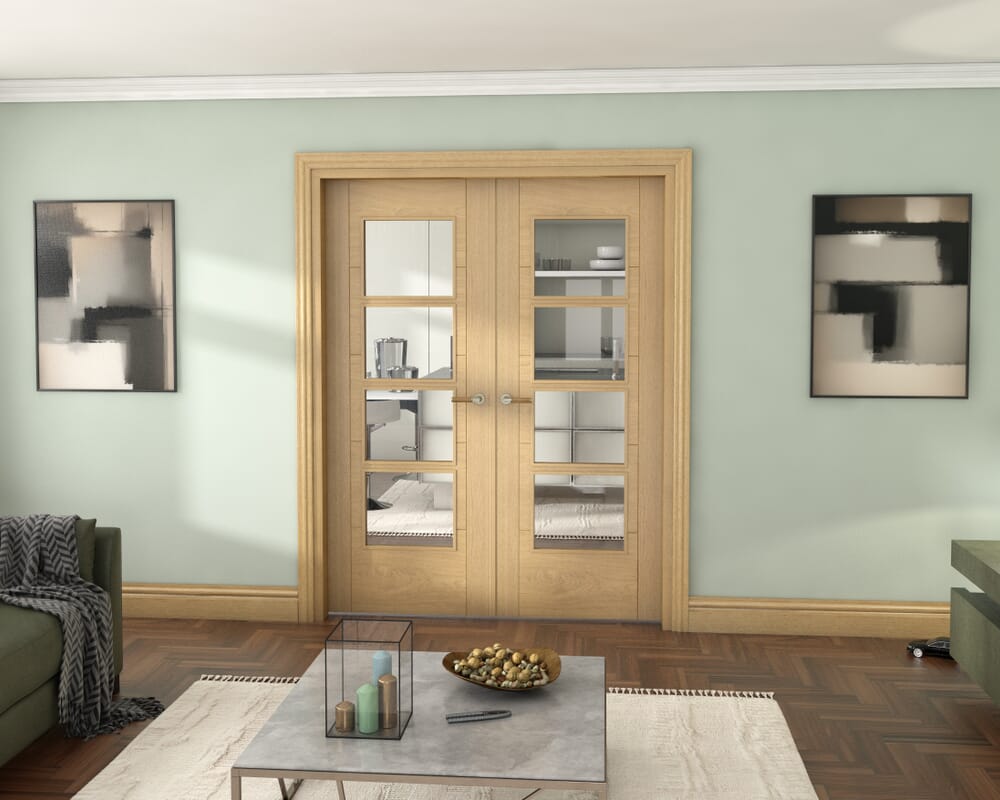 Oak Iseo 4L French Door Set 1580mm(W) x 2021mm(H)