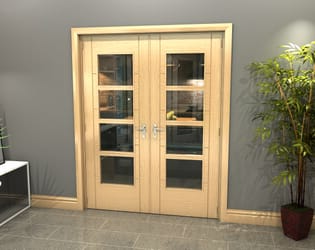 Oak Iseo 4L French Door Set 1580mm(W) x 2021mm(H)