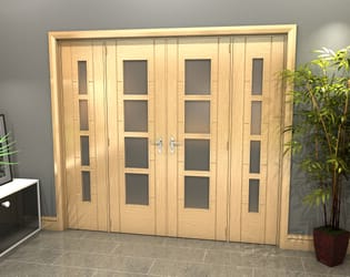 Oak Iseo 4L Obscure Glazed French Door Set 2226mm(W) x 2021mm(H)