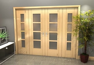 Oak Iseo 4L Obscure Glazed French Door Set 2378mm(W) x 2021mm(H)