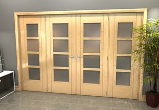 Oak Iseo 4L Obscure Glazed French Door Set 2530mm(W) x 2021mm(H)