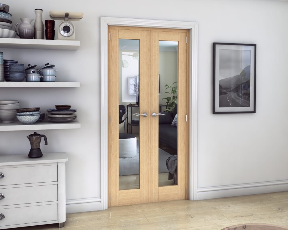 Oak Prefinished French Door Set 1122mm(W) x 2021mm(H)