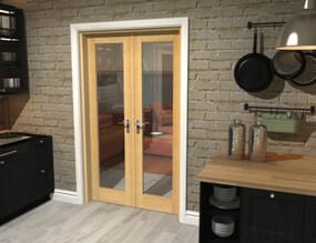 Oak Prefinished French Door Set 1122mm(W) x 2021mm(H)