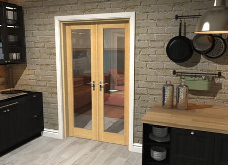 Oak Prefinished French Door Set 1122mm(W) x 2021mm(H)