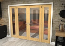 Oak Prefinished French Door Set 2152mm(w) X 2021mm(h) Image