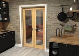 Oak Prefinished French Door Set 1426mm(w) X 2021mm(h) Image