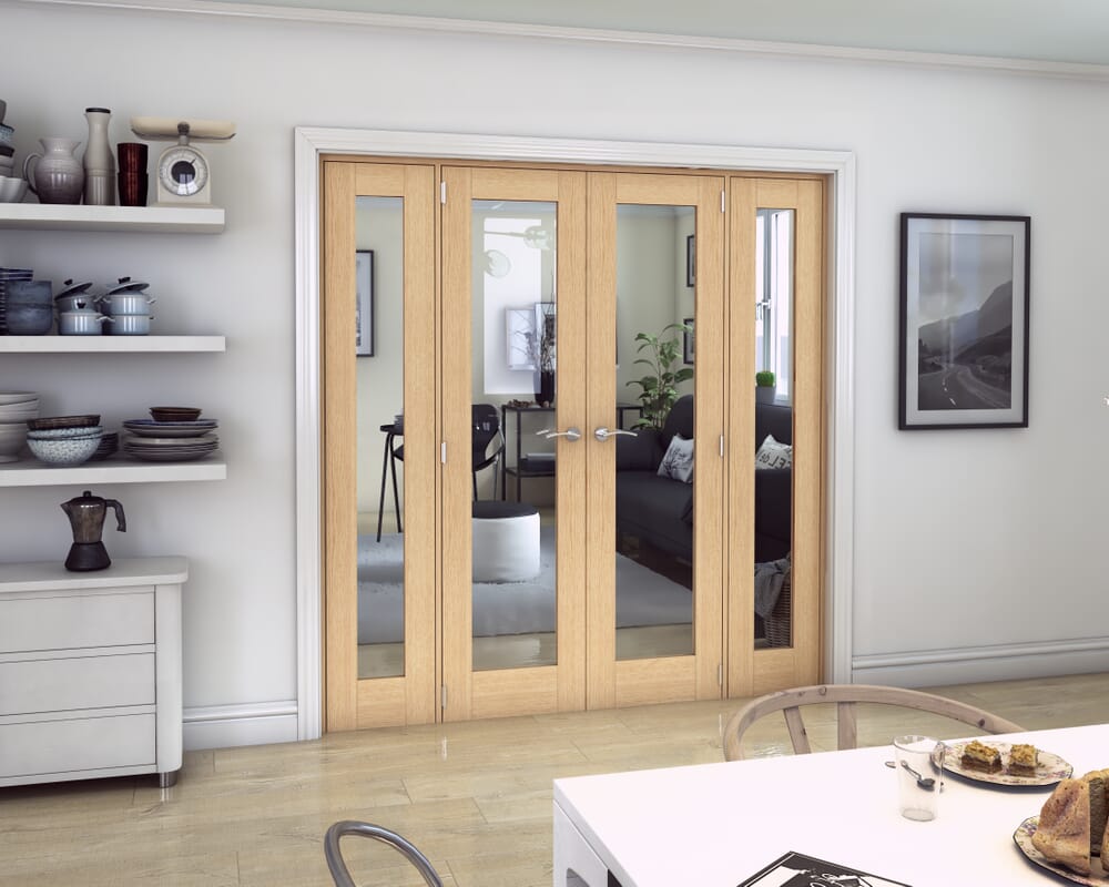 Oak P10 French Door Set 1996mm(W) x 2021mm(H)
