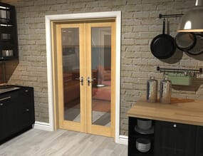 Oak P10 French Door Set 1276mm(W) x 2021mm(H)