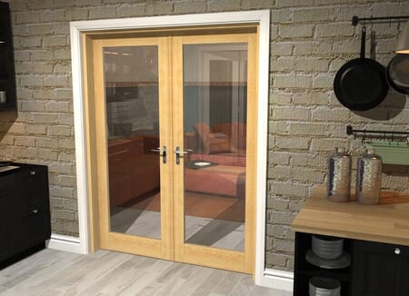 Oak P10 French Door Set 1580mm(W) x 2021mm(H)