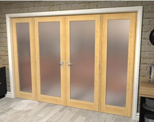 Obscure Oak French Door Set  - 21" Pair + 2 x 16.5" Sidelights