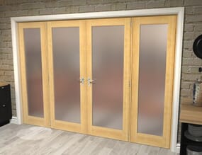Oak Obscure Glazed French Door Set 2072mm(W) x 2021mm(H)