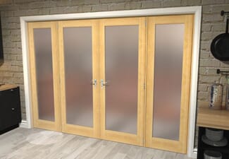 Obscure Oak French Door Set  - 22.5" Pair + 2 x 15" Sidelights