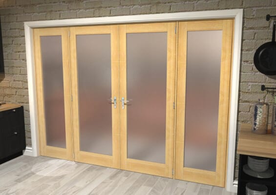 Oak Obscure Glazed French Door Set 2226mm(W) x 2021mm(H)