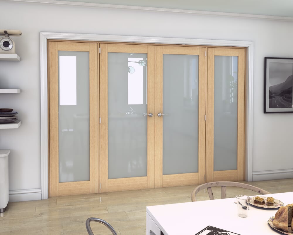 Oak Obscure Glazed French Door Set 2684mm(W) x 2021mm(H)