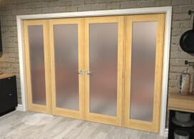 Oak Obscure Glazed French Door Set 2684mm(w) X 2021mm(h) Image