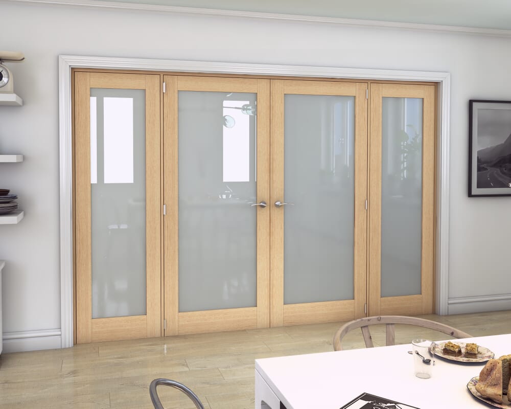 Oak Obscure Glazed French Door Set 2762mm(W) x 2021mm(H)