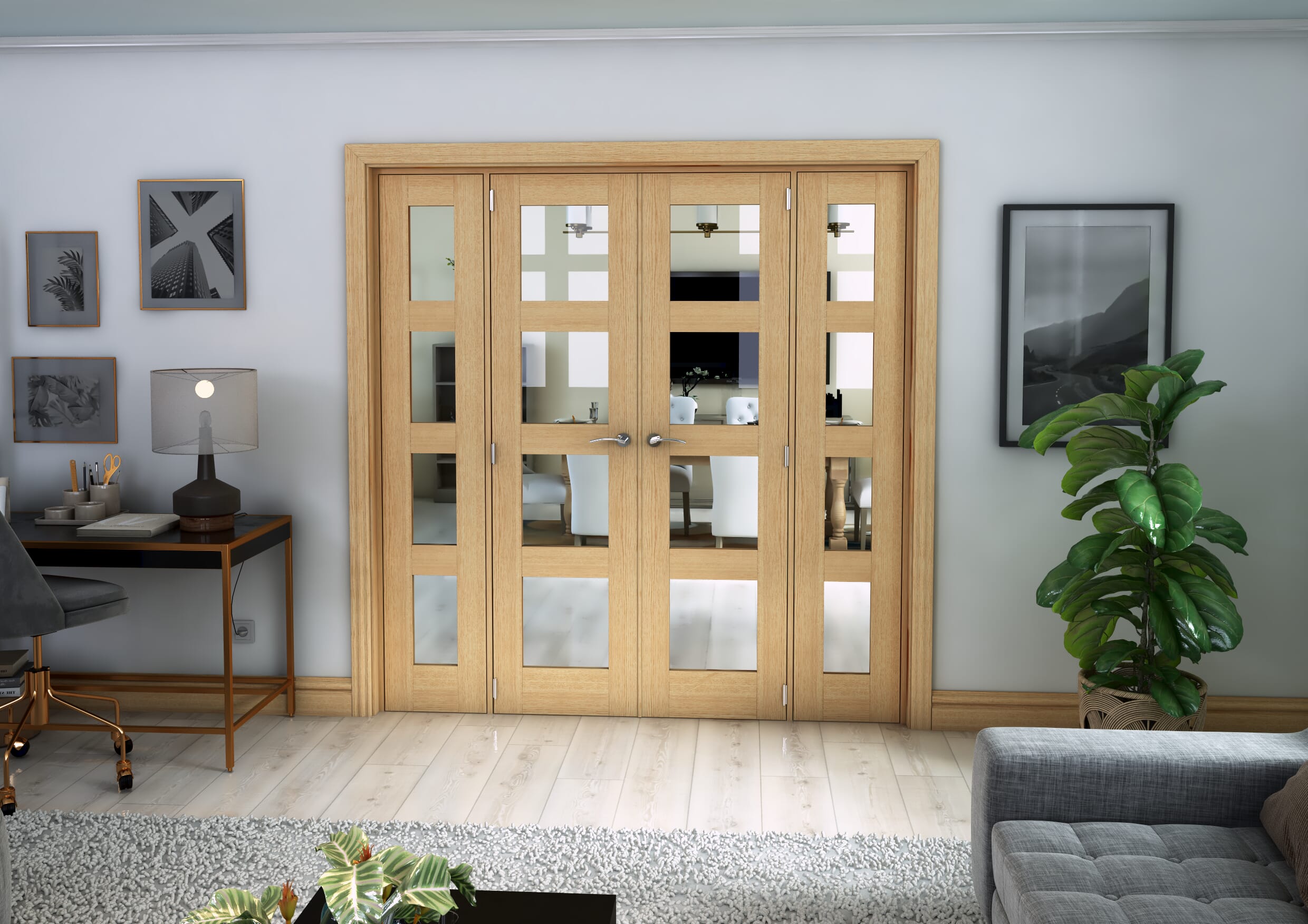 Oak 4L French Door Set 1920mm(W) x 2021mm(H)