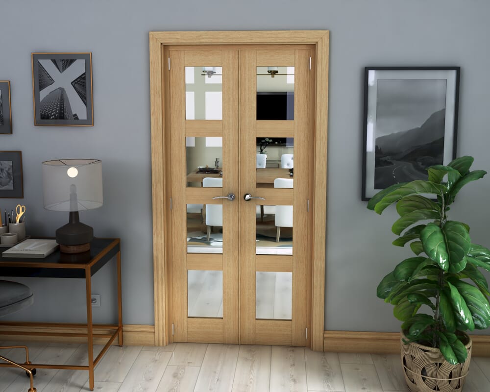 Oak 4L French Door Set 1122mm(W) x 2021mm(H)