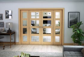Oak 4l French Door Set - 24" Pair + 2 X 15" Sidelights Image