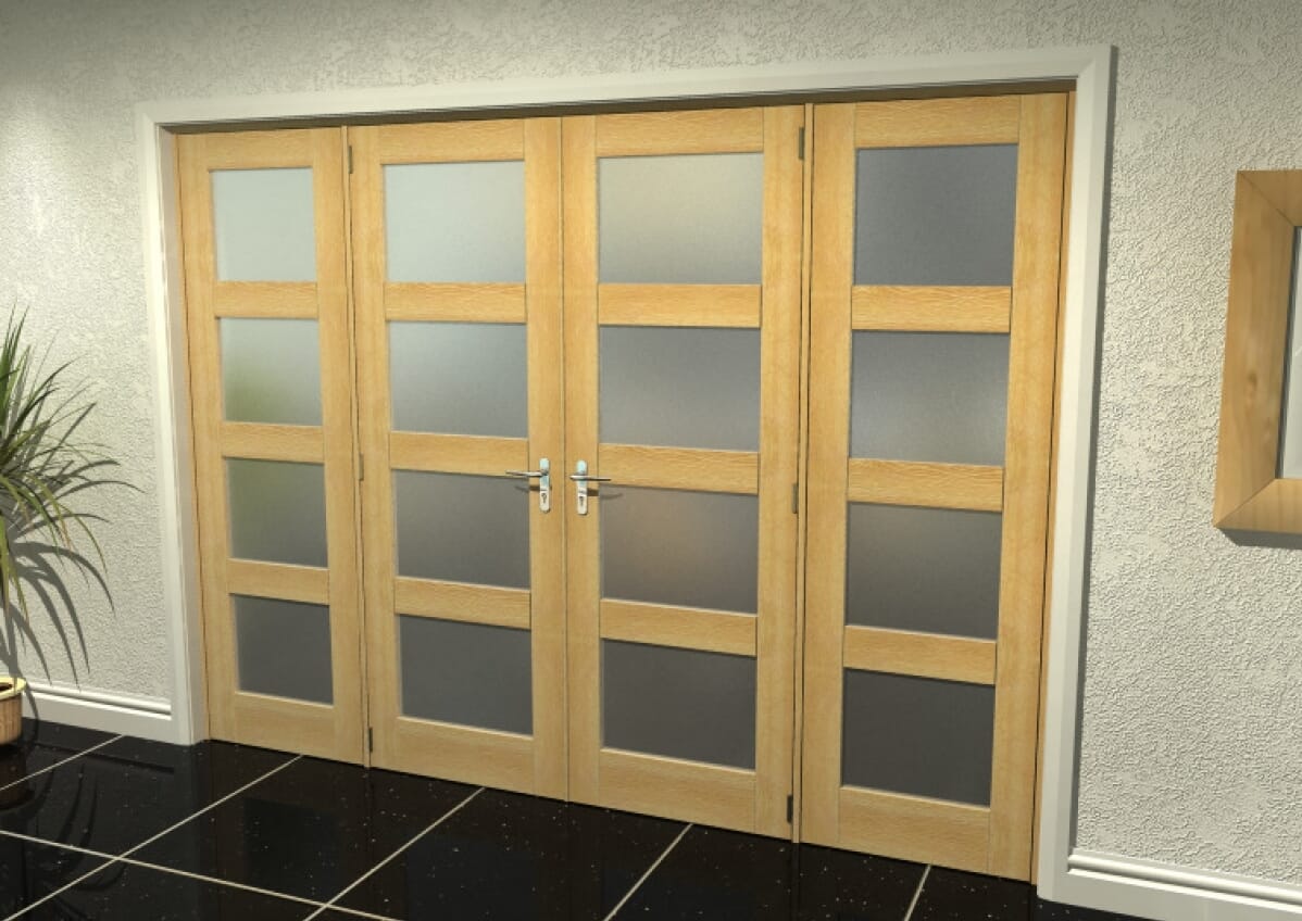 4L Frosted Oak French Door Set - 30