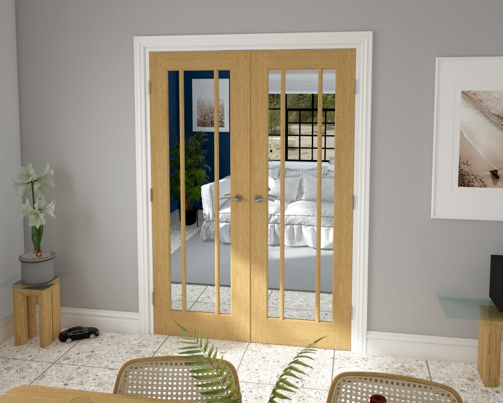 Lincoln Oak 1428mm x 2021mm French Door Kit