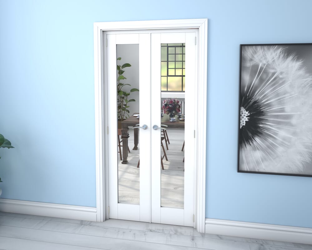 White P10 French Door Set 1122mm(W) x 2021mm(H)