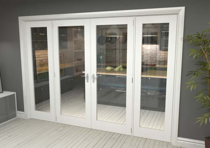 White P10 French Door Set 2000mm(w) X 2021mm(h) French Doors At Climadoor