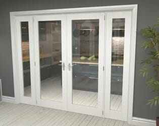 P10 White French Door Set - 27" Pair + 2 x 21" Sidelights