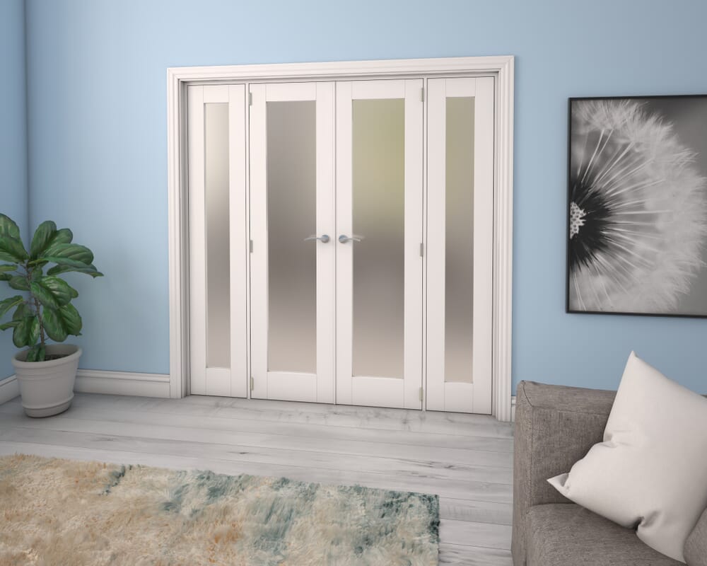 White Obscure Glazed French Door Set 1920mm(W) x 2021mm(H)