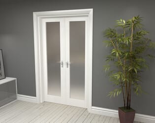 Obscure White French Door Set  - 22.5" Pair