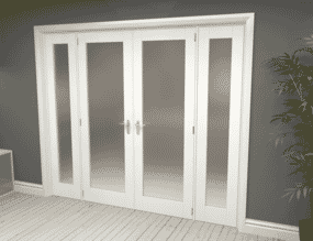 White Obscure Glazed French Door Set 2150mm(W) x 2021mm(H)