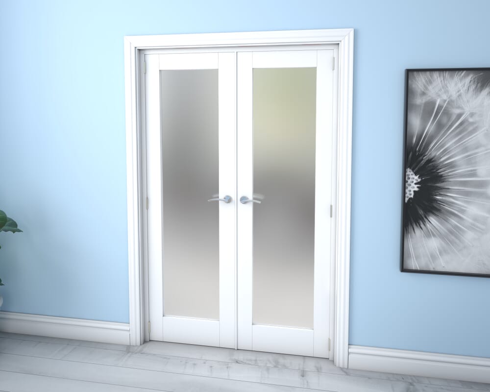 White Obscure Glazed French Door Set 1276mm(W) x 2021mm(H)