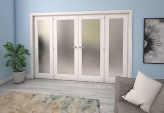 Obscure White French Door Set - 27" Pair + 2 x 24" Sidelights