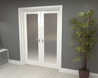 Obscure White French Door Set  - 27" Pair