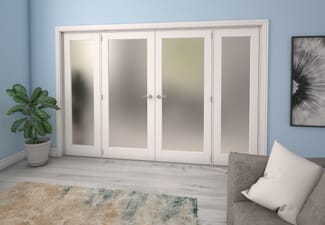Obscure White French Door Set - 30" Pair + 2 x 22.5" Sidelights