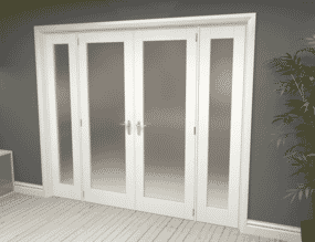 White Obscure Glazed French Door Set 2762mm(W) x 2021mm(H)