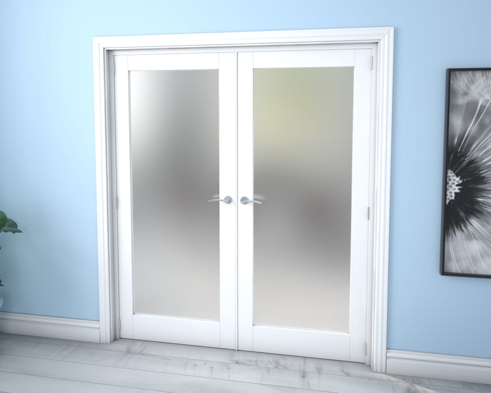 White Obscure Glazed French Door Set 1580mm(W) x 2021mm(H)