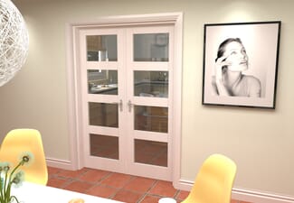 White 4L French Door Set 1426mm(W) x 2021mm(H)