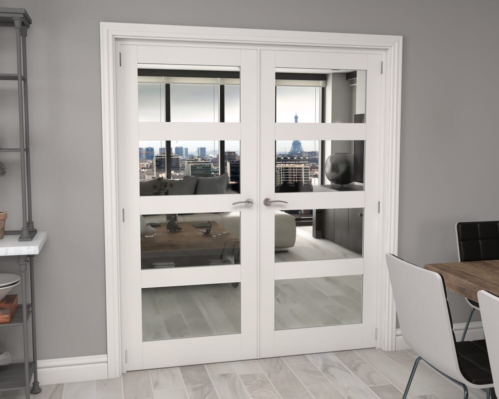 White 4L French Door Set 1580mm(W) x 2021mm(H)
