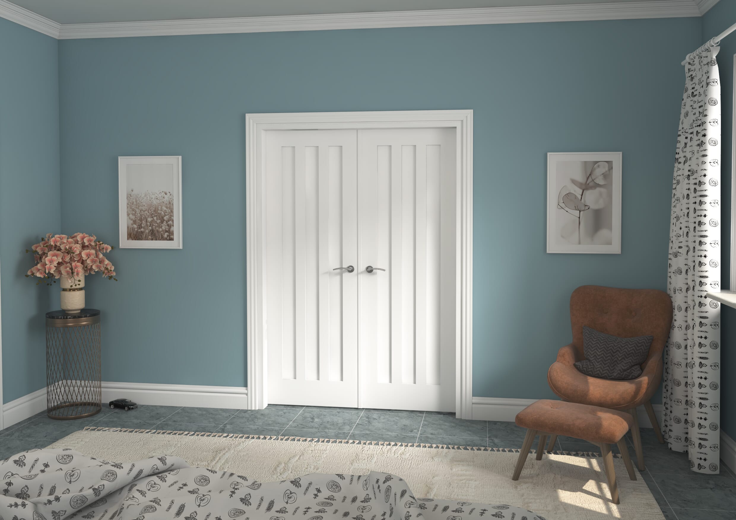 1426x2021x133mm Aston White French Door Set Image