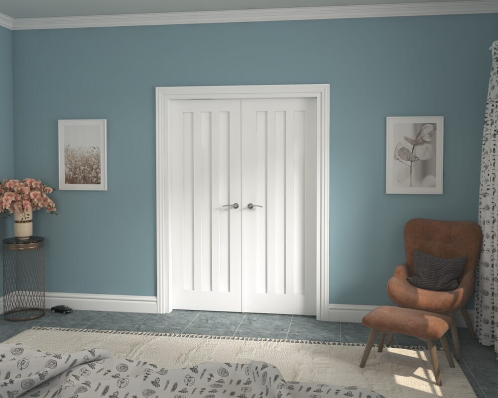 1426x2021x133mm Aston White French Door Set