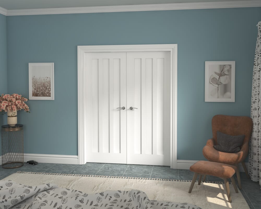 1580x2021x133mm Aston White French Door Set