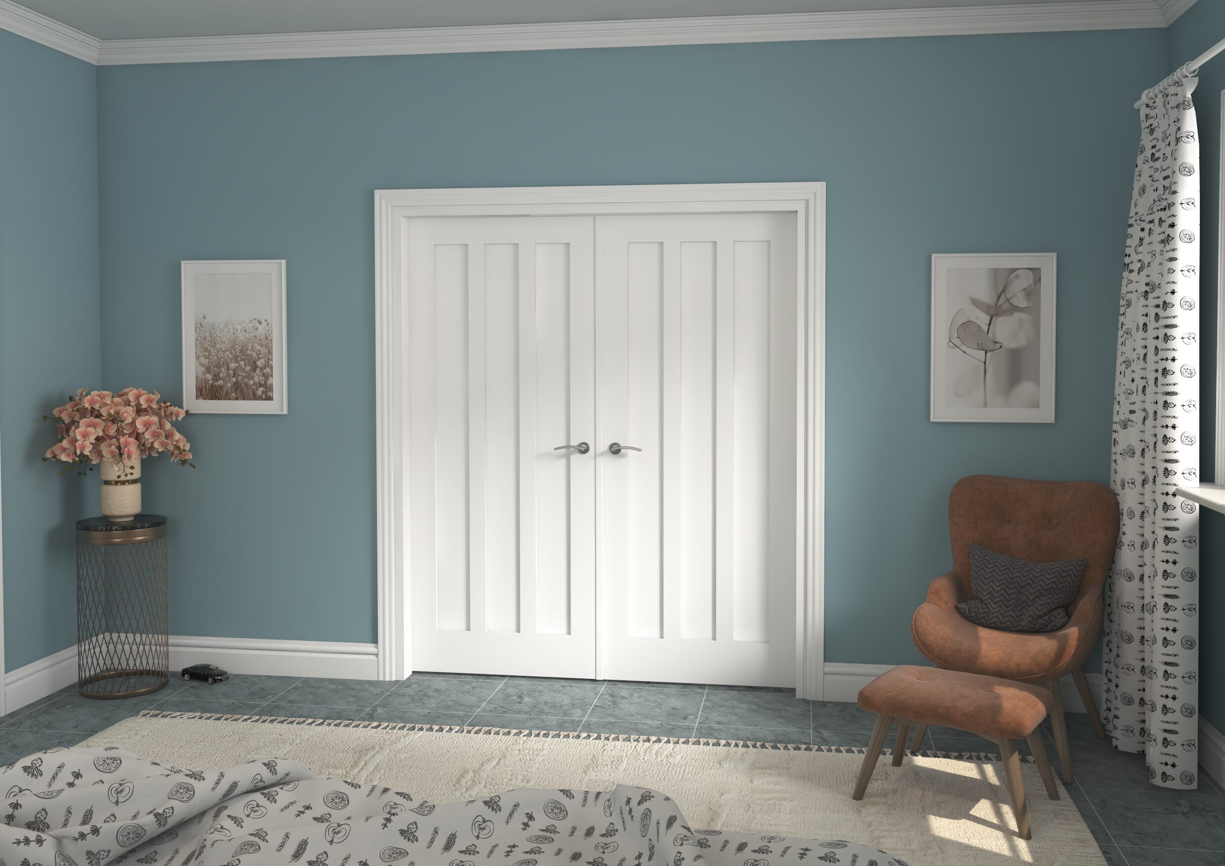 1732x2021x133mm Aston White French Door Set Image
