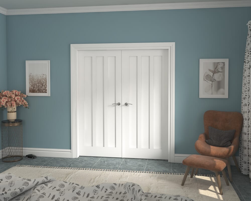 1732x2021x133mm Aston White French Door Set