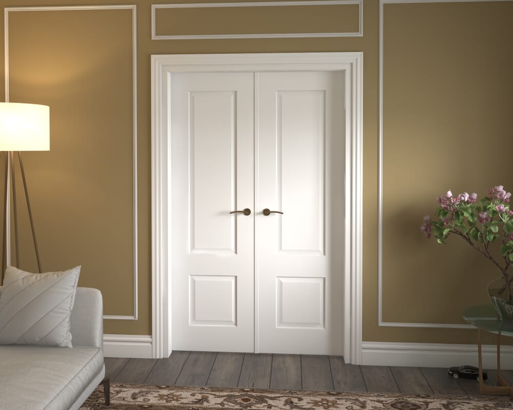 1276x2021x133mm Grange White French Door Set