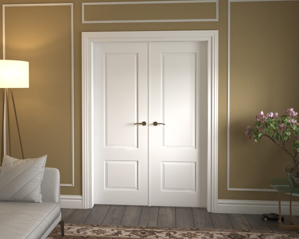 1426x2021x133mm Grange White French Door Set