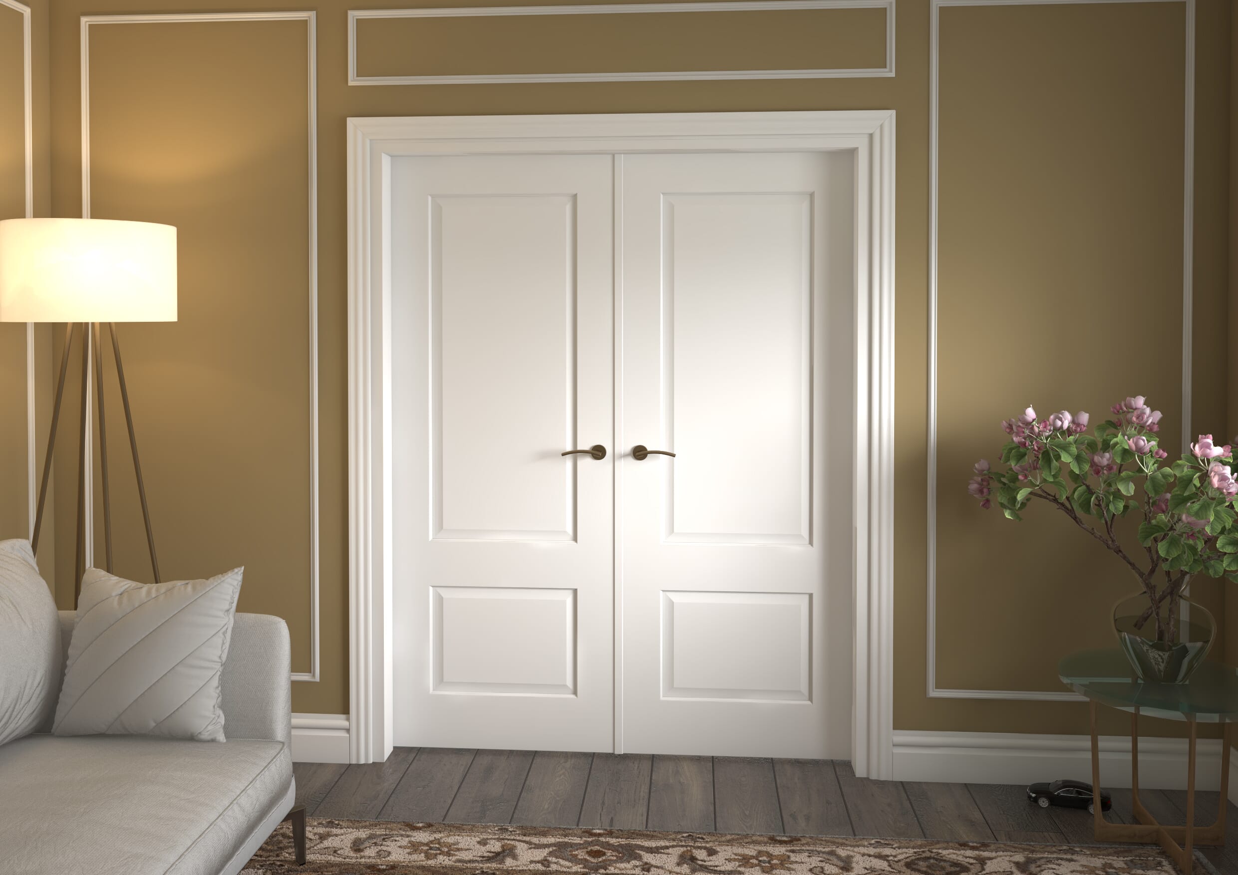 1580x2021x133mm Grange White French Door Set