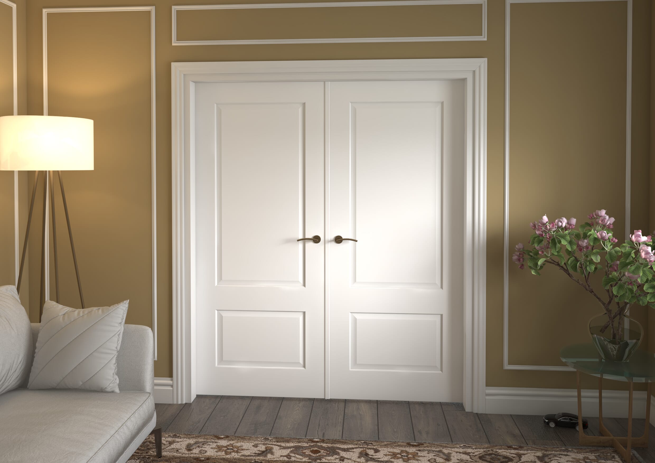 1732x2021x133mm Grange White French Door Set