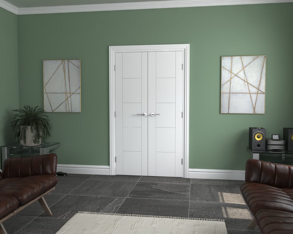 970x2021x133mm Iseo White French Door Set