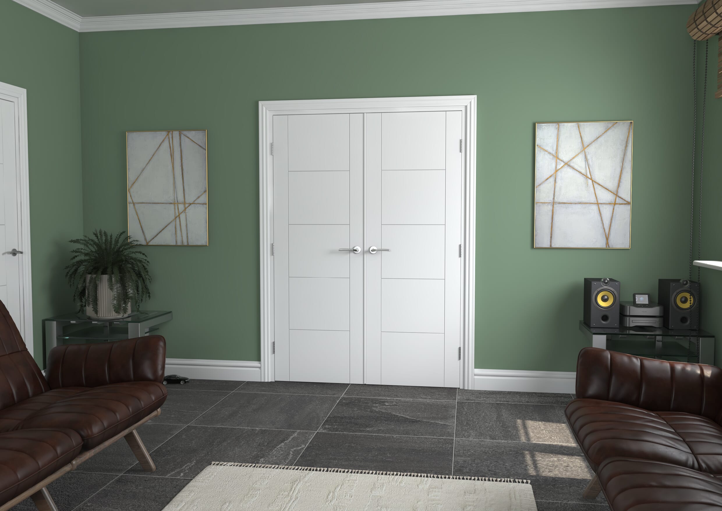 1426x2021x133mm Iseo White French Door Set